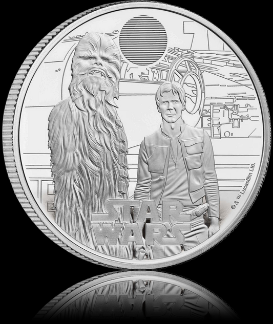 HAN SOLO AND CHEWBACCA, Serie Star Wars Character Duos, 2£, 1 oz Silver Proof, 2024