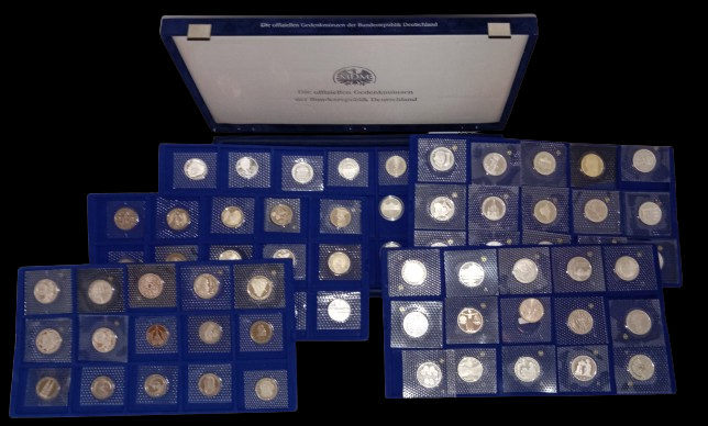 10 DM COMMEMORATIVE COINS 1972 -2001 (FULL), 43 pieces