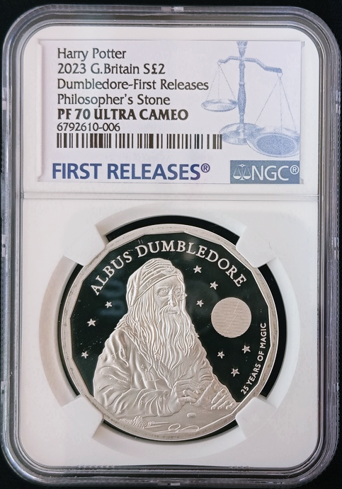 DUMBLEDORE, Serie Harry Potter, 1 oz Silver NGC PF 69, 2 £, 2023