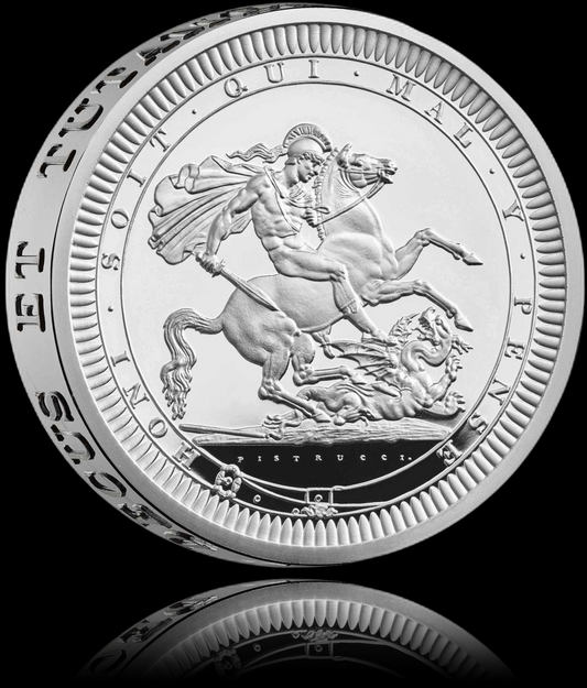 ST. GEORGE AND THE DRAGON, Serie Great Engravers, 2 oz Silber 5£, Proof, 2024