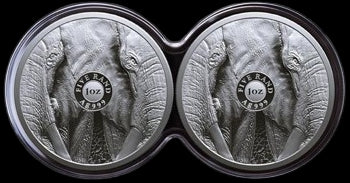 2 x ELEPHANT, Big Five Series II, 2 x 1 oz Silver Proof, 2021