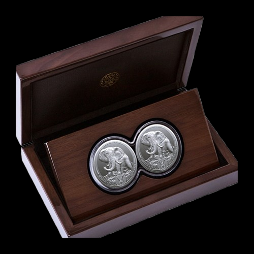 2 x ELEPHANT, Big Five Series II, 2 x 1 oz Silver Proof, 2021