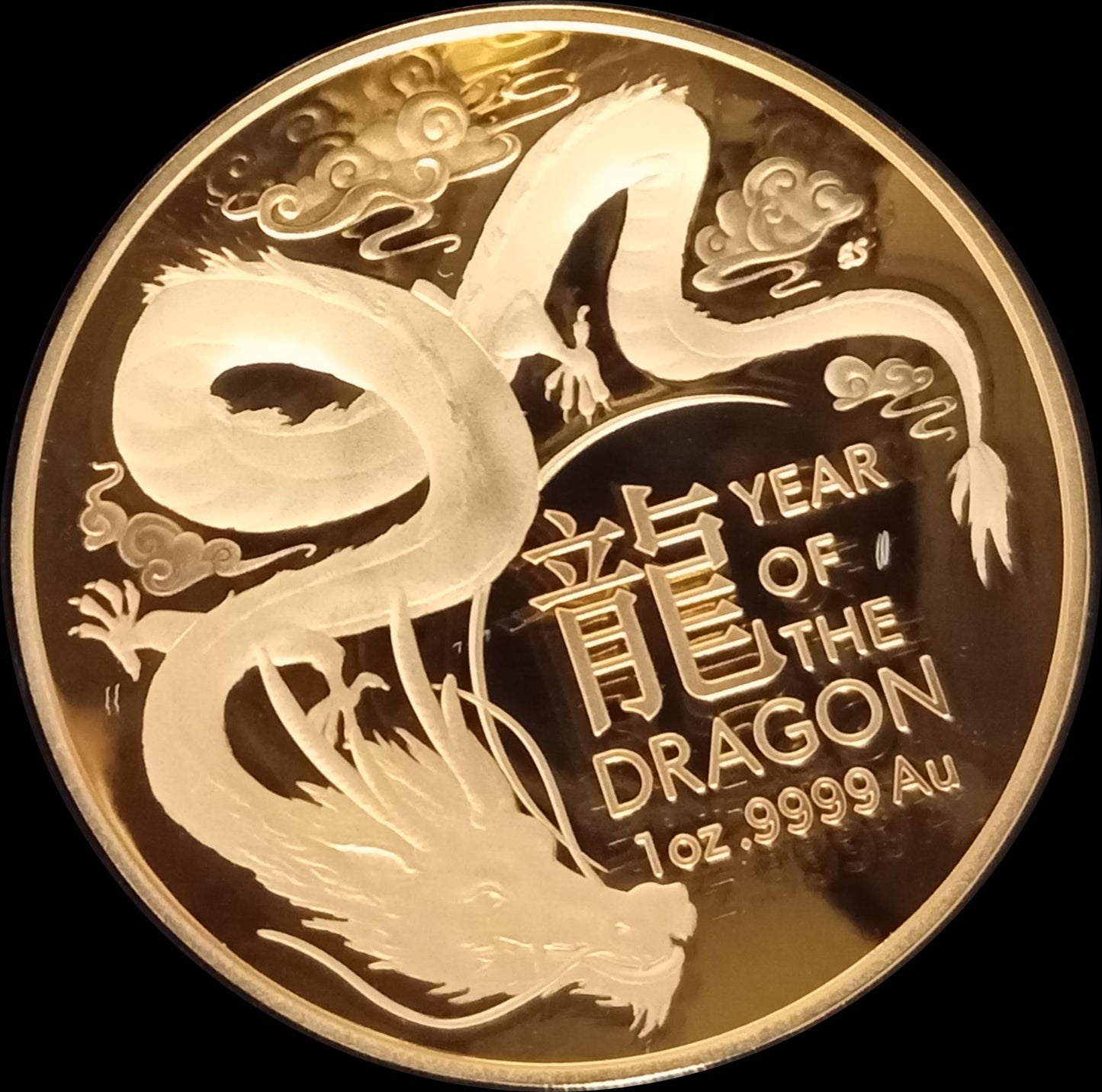 YEAR OF THE RAGON, Serie Lunar II RAM, 1 oz Gold Proof Domed 100$, 2024