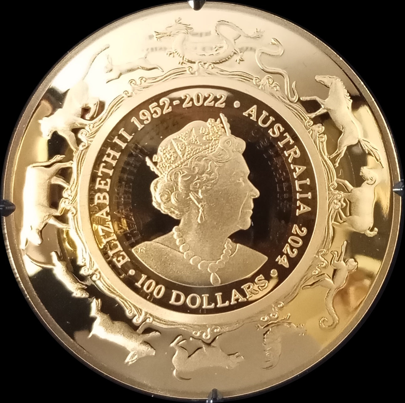 YEAR OF THE TIGER, Lunar II RAM series, 1 oz Gold Proof Domed $100, 2021