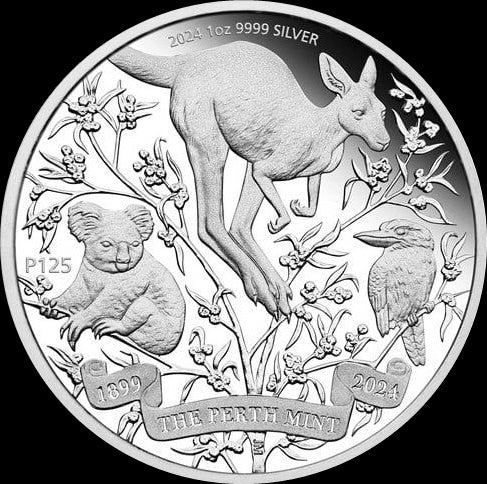 125. GEBURTSTAG PERTH MINT, 1 $, 1 oz Silver Proof, 2024