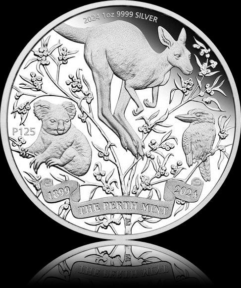 125. GEBURTSTAG PERTH MINT, 1 $, 1 oz Silver Proof, 2024