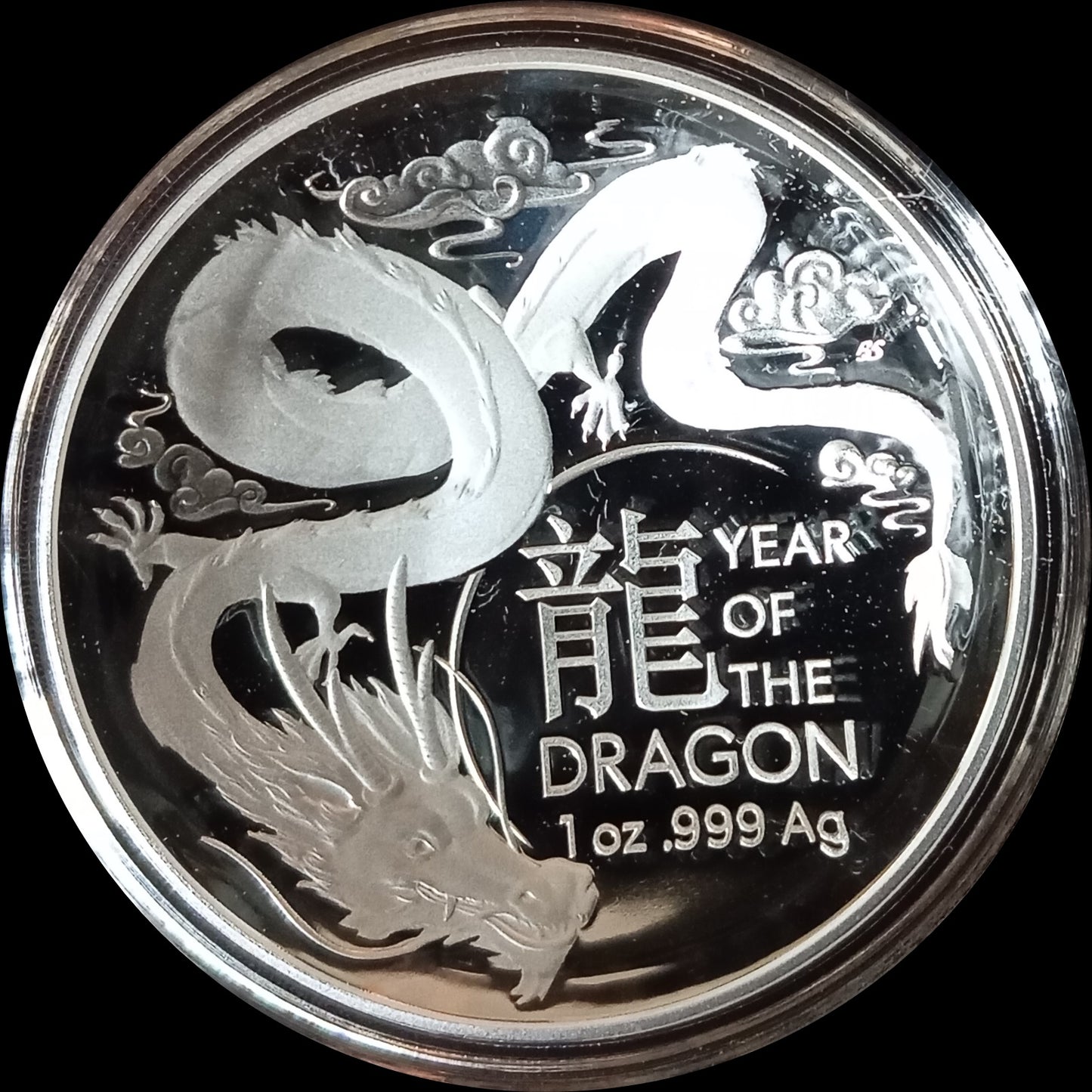 YEAR OF THE DRAGON, Serie Lunar II RAM,  1 oz Silver 5$, Proof Domed 2024