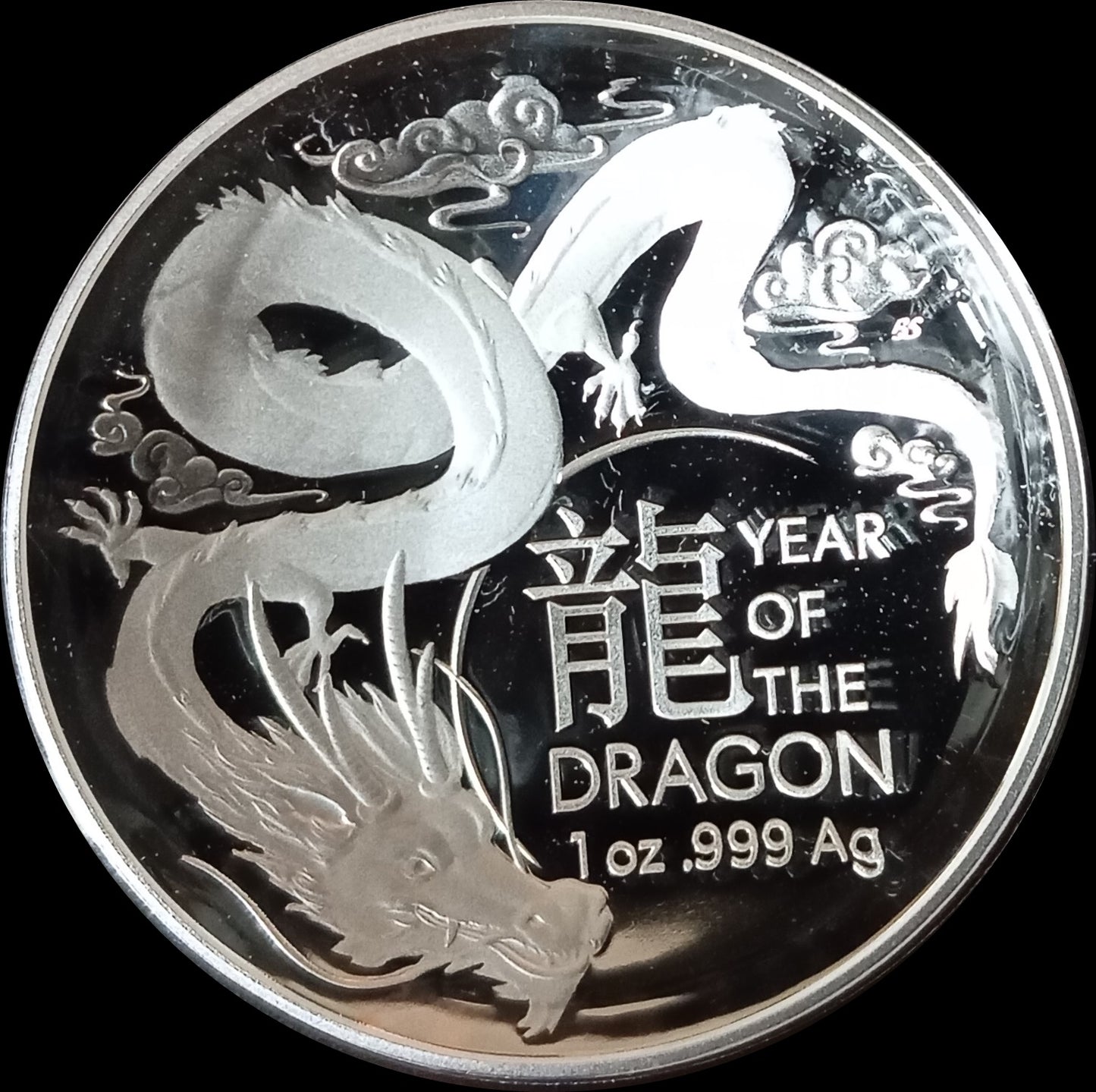 YEAR OF THE DRAGON, Serie Lunar II RAM,  1 oz Silver 5$, Proof Domed 2024