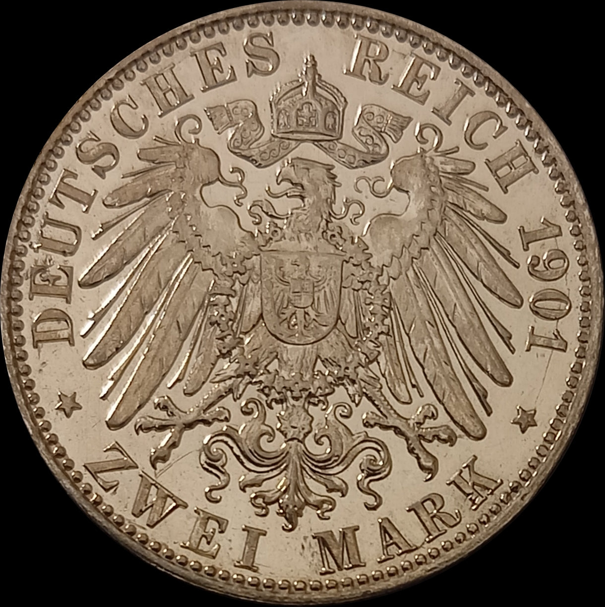 2 Mark Preussen 1901 A Silber, 200 Jahre Königreich, Deutsches Kaiserreich, Jaeger-Nr. 105