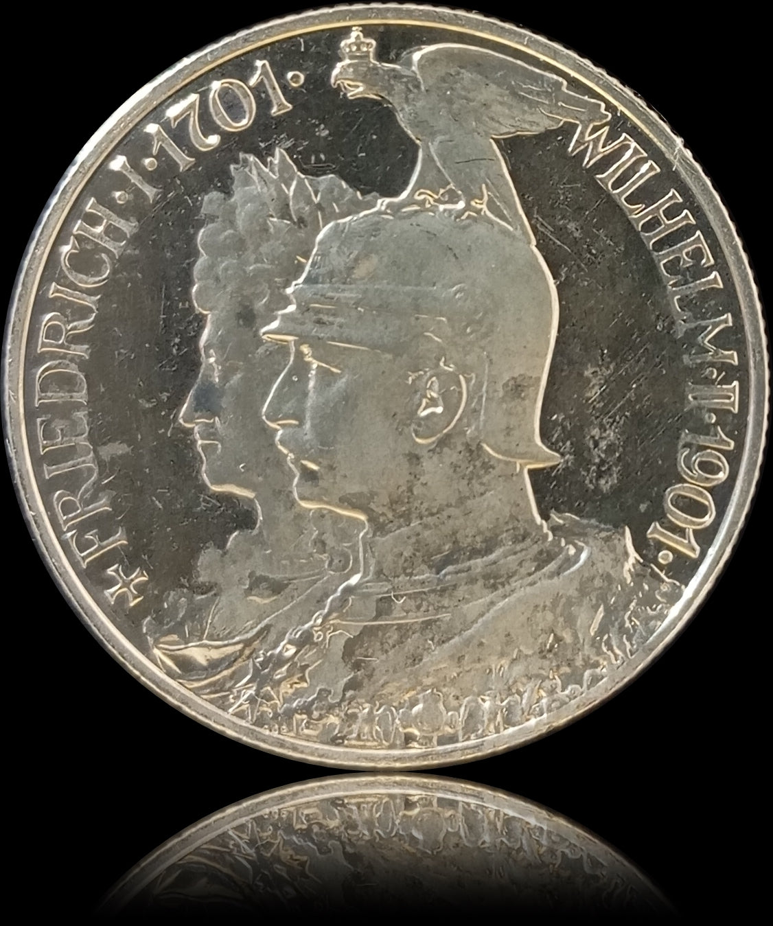 2 Mark Preussen 1901 A Silber, 200 Jahre Königreich, Deutsches Kaiserreich, Jaeger-Nr. 105