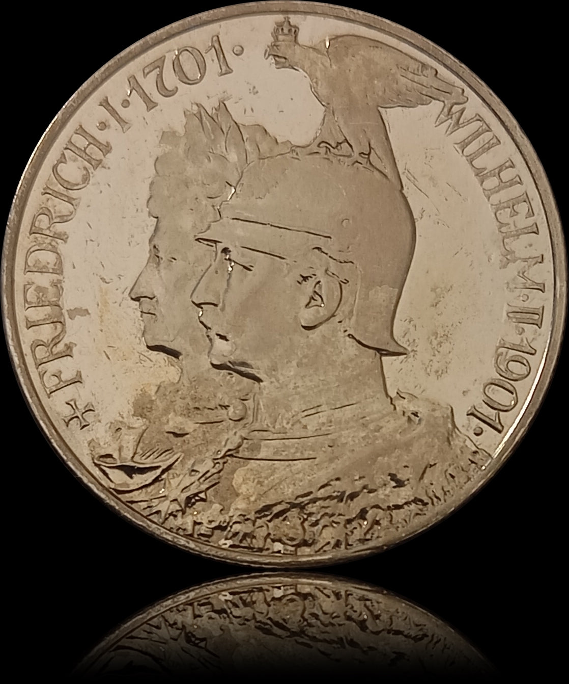 2 Mark Preussen 1901 A Silber, 200 Jahre Königreich, Deutsches Kaiserreich, Jaeger-Nr. 105