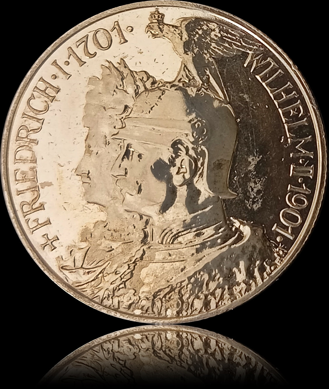 2 Mark Preussen 1901 A Silber, 200 Jahre Königreich, Deutsches Kaiserreich, Jaeger-Nr. 105