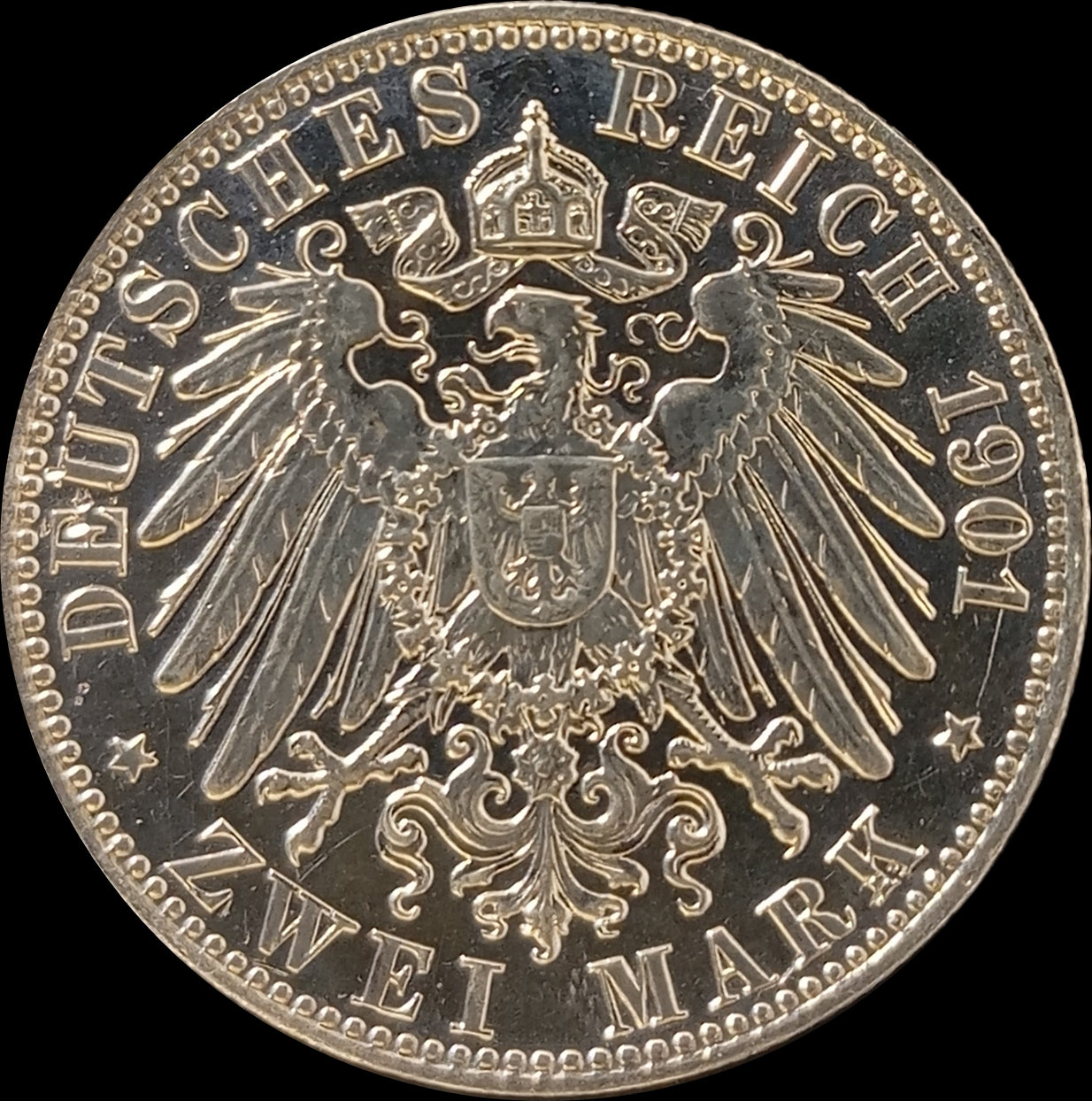 2 Mark Preussen 1901 A Silber, 200 Jahre Königreich, Deutsches Kaiserreich, Jaeger-Nr. 105