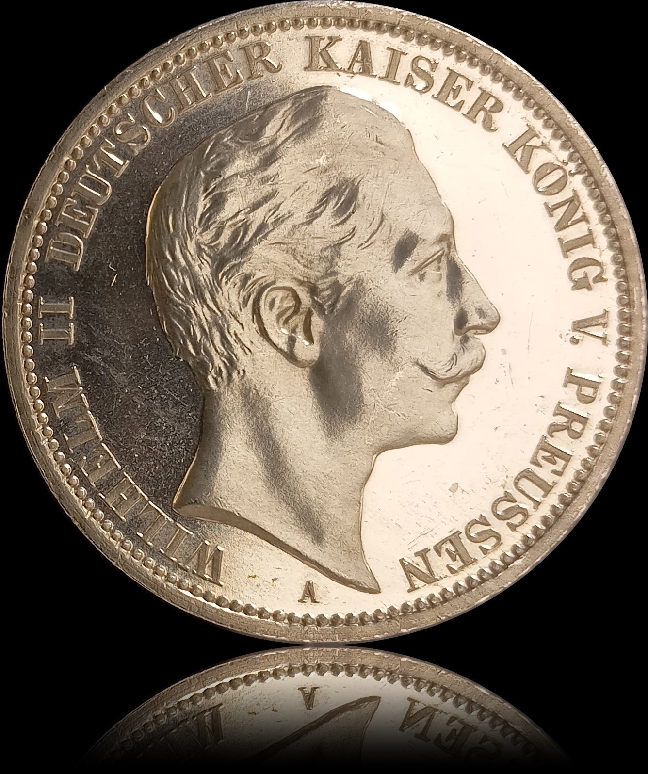 3 Mark Preußen 1908 A Silber, Kaiser Wilhelm II. Deutsches Kaiserreich, Jaeger-Nr. 103