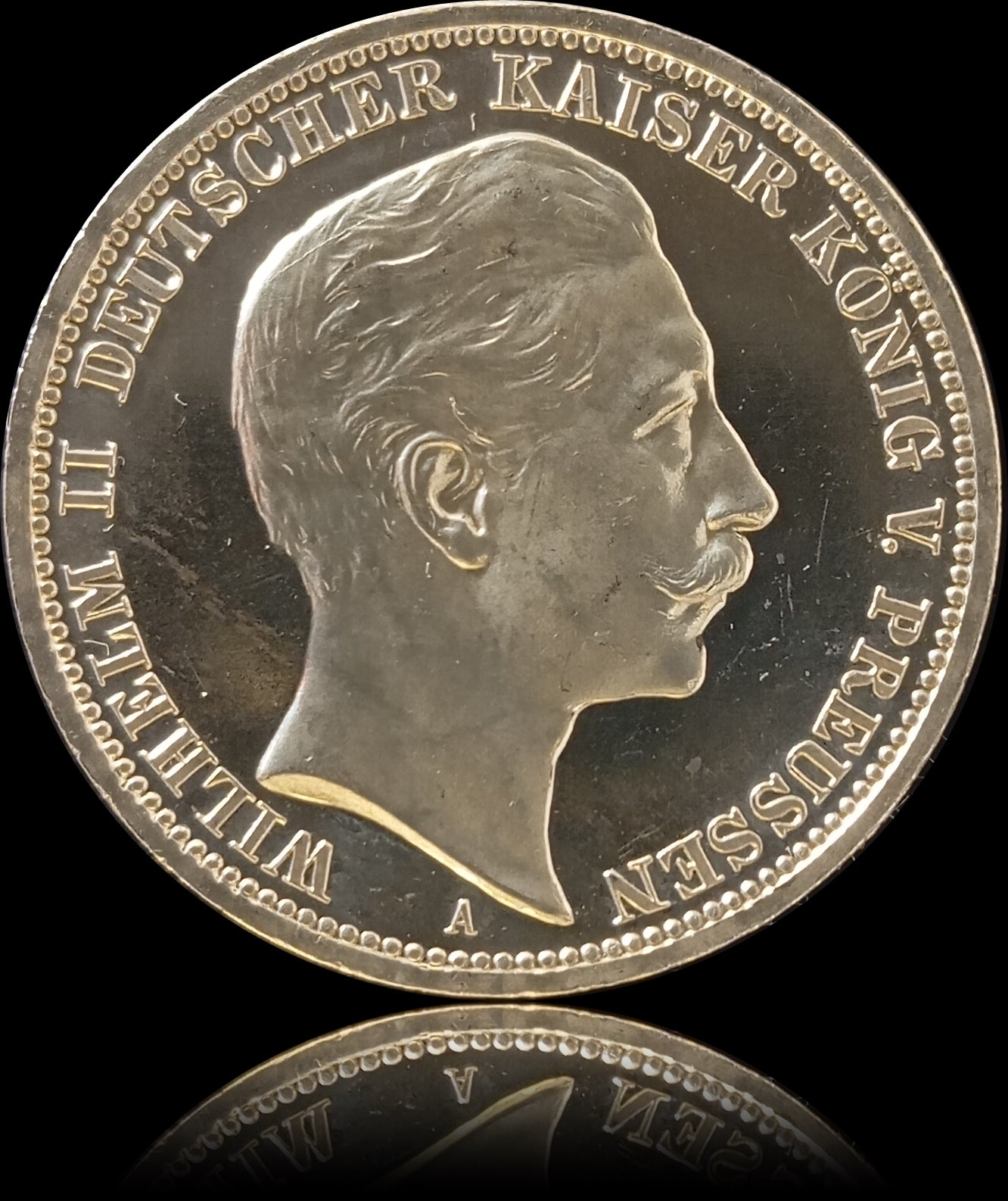 3 Mark Preußen 1908 A Silber, Kaiser Wilhelm II. Deutsches Kaiserreich, Jaeger-Nr. 103