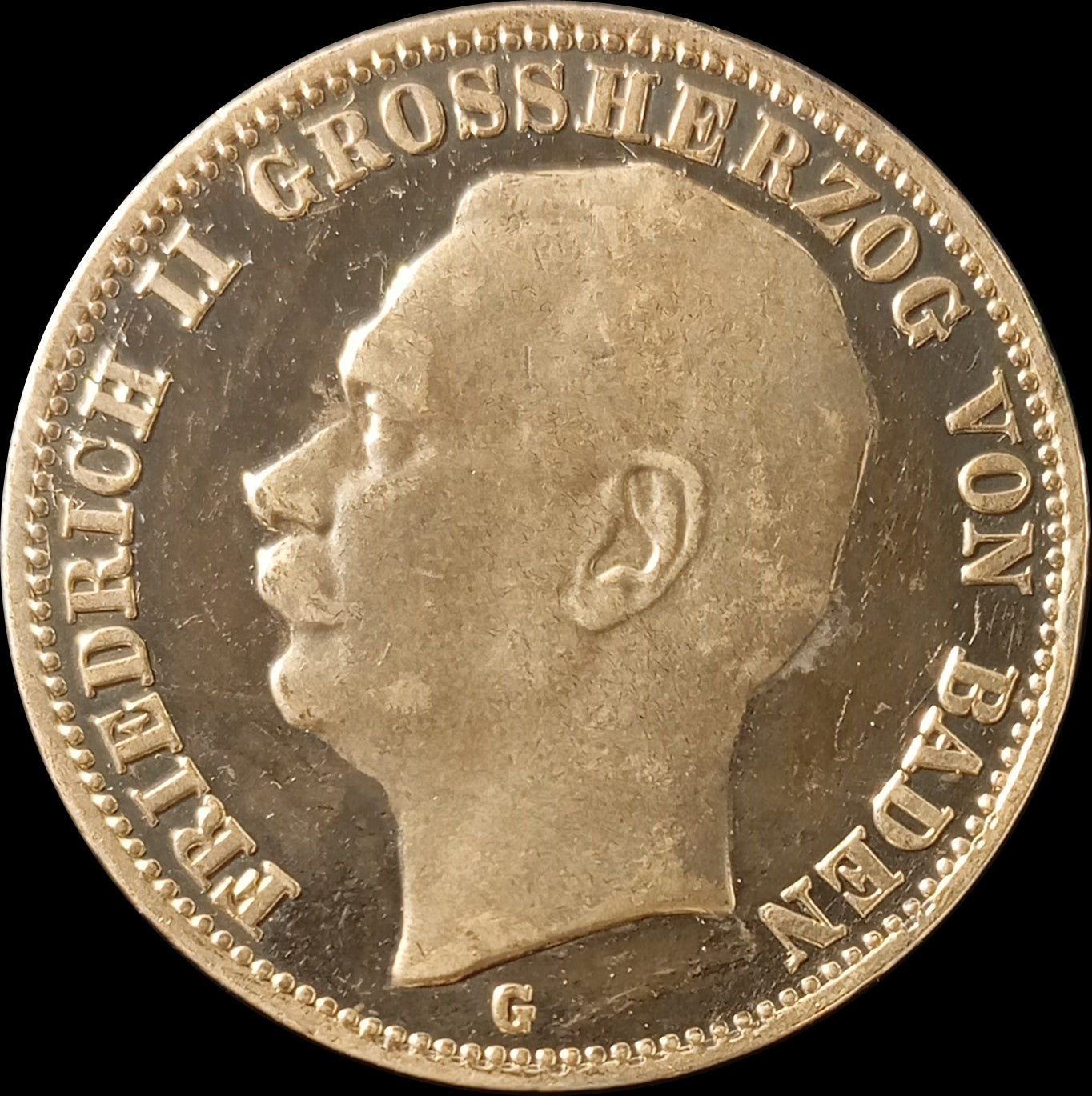 3 Mark Baden 1910 G, Silber, Friedrich Grossherzog von Baden, Deutsches Kaiserreich, Jaeger-Nr. 39