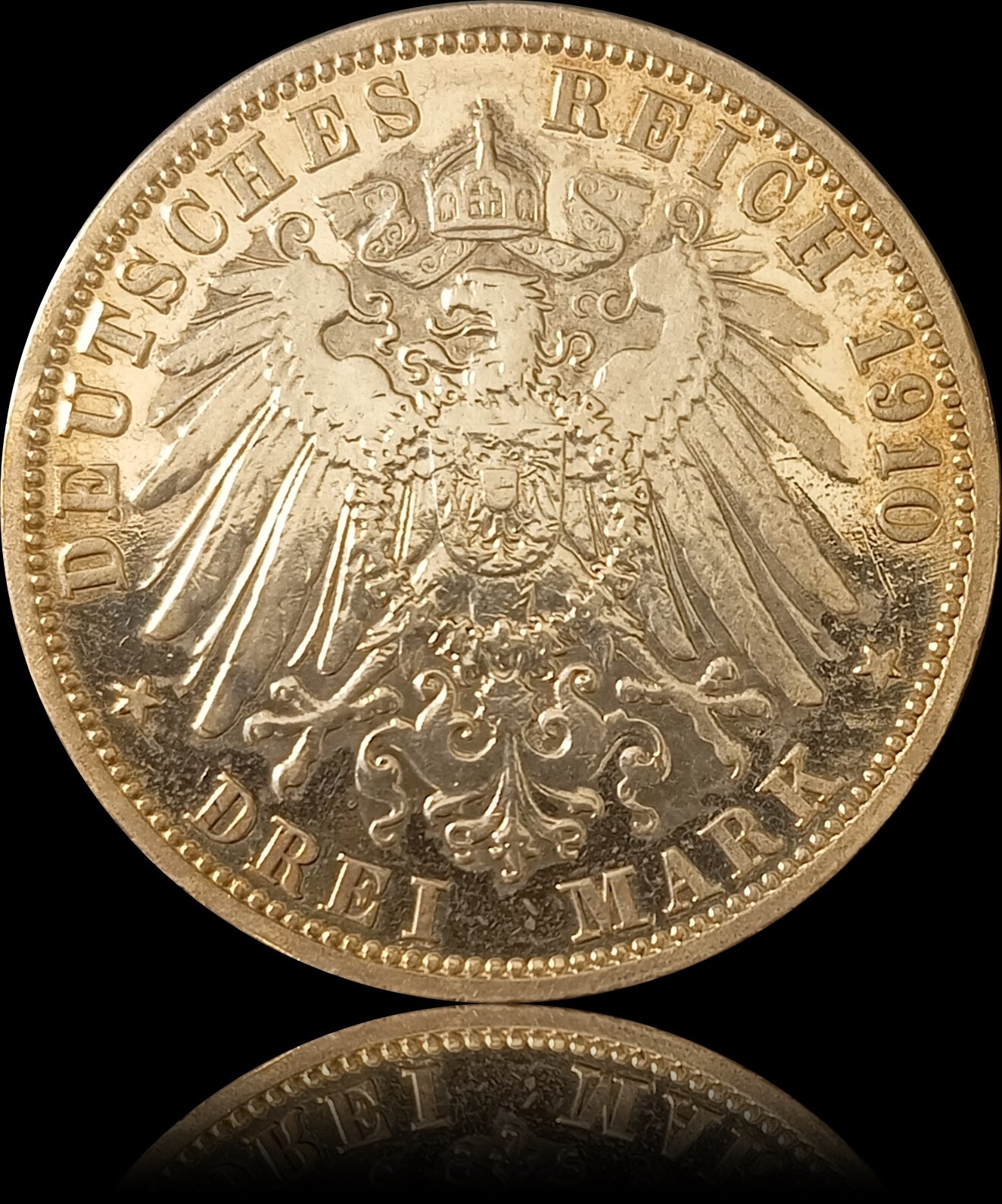 3 Mark Baden 1910 G, Silber, Friedrich Grossherzog von Baden, Deutsches Kaiserreich, Jaeger-Nr. 39