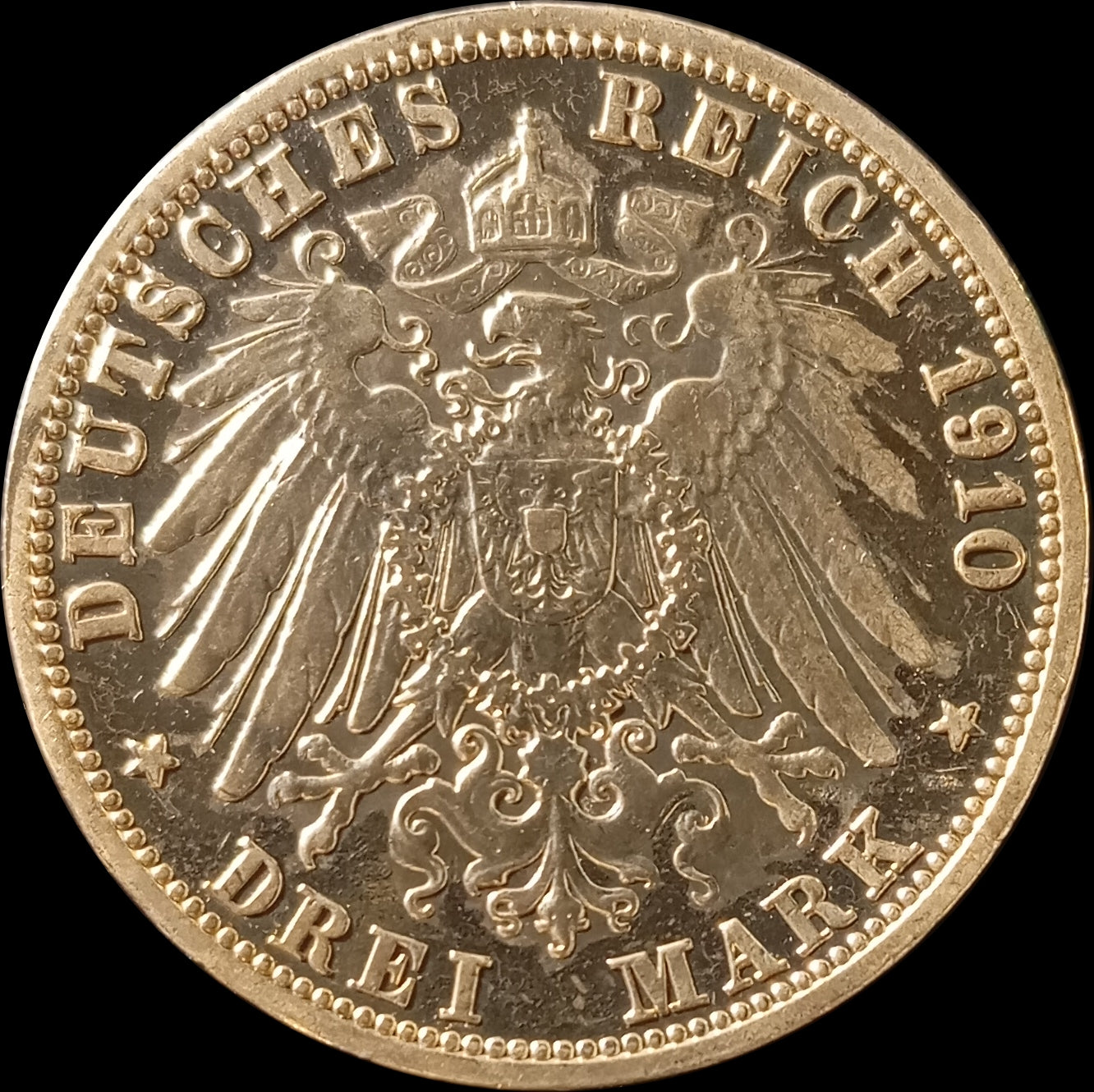 3 Mark Baden 1910 G, Silber, Friedrich Grossherzog von Baden, Deutsches Kaiserreich, Jaeger-Nr. 39