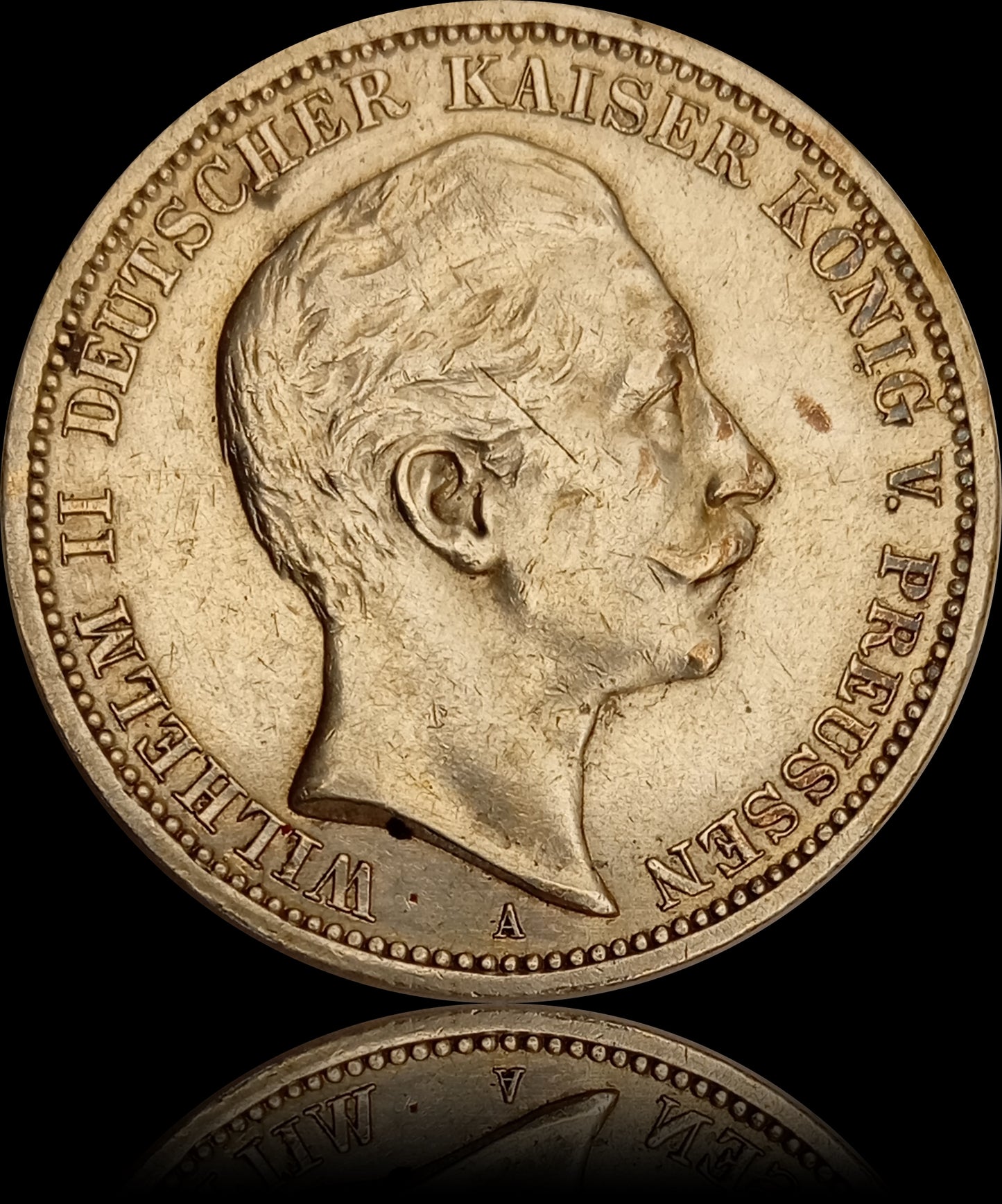 3 Mark Preußen 1908 A Silber, Kaiser Wilhelm II. Deutsches Kaiserreich, Jaeger-Nr. 103