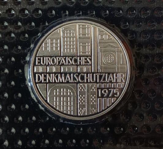 EUROPEAN MONUMENT PROTECTION YEAR 1975, 5 DM silver coin