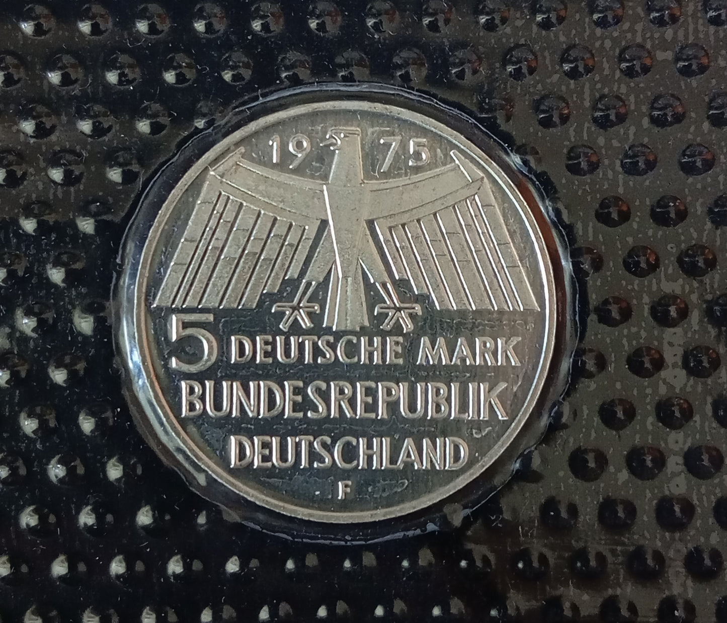 EUROPÄISCHES DENKMALSCHUTZJAHR 1975, 5 DM Silbermünze Spiegelglanz, 1975