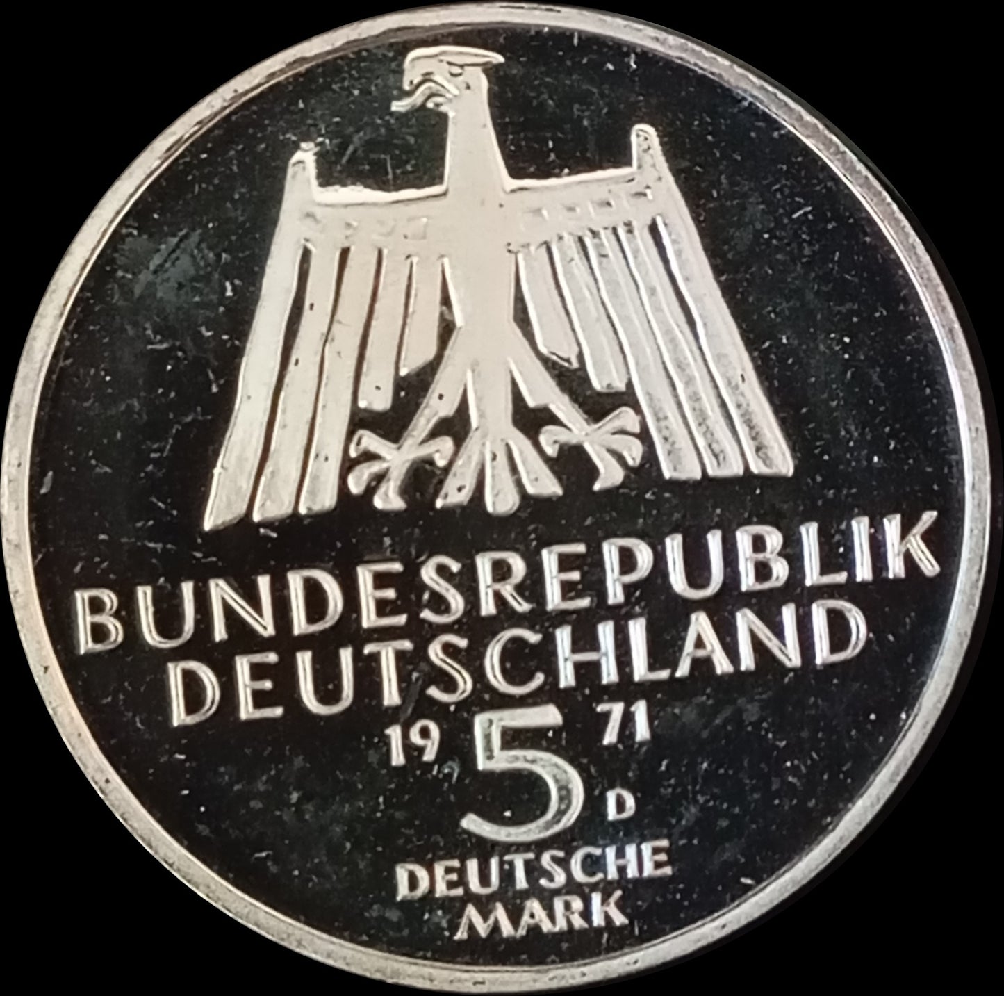 500. GEBURTSTAG ALBRECHT DÜRER, Serie 5 DM Silbermünze Spiegelglanz, 1972