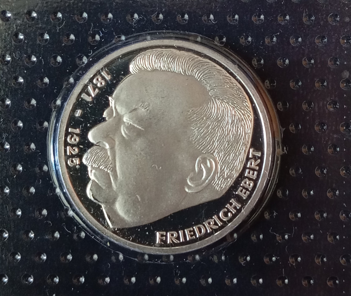 50TH ANNIVERSARY OF DEATH FRIEDRICH EBERT, series 5 DM silver coin, 1975