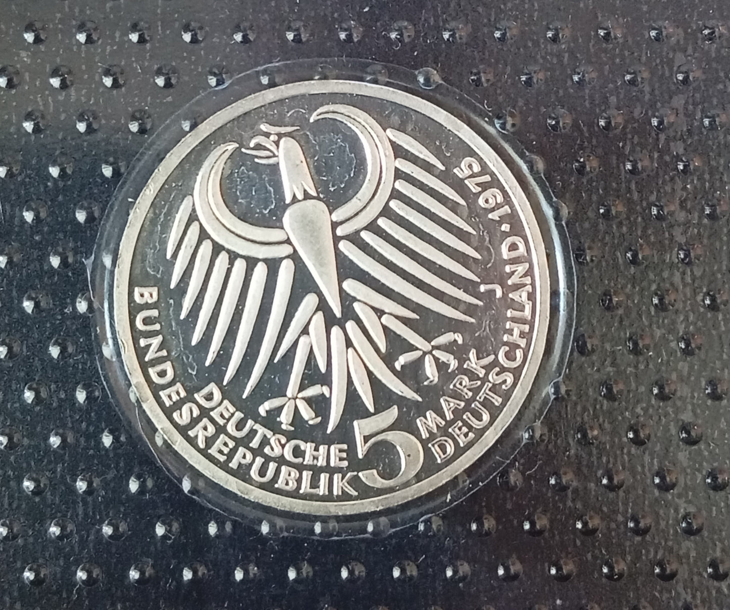 50TH ANNIVERSARY OF DEATH FRIEDRICH EBERT, series 5 DM silver coin, 1975