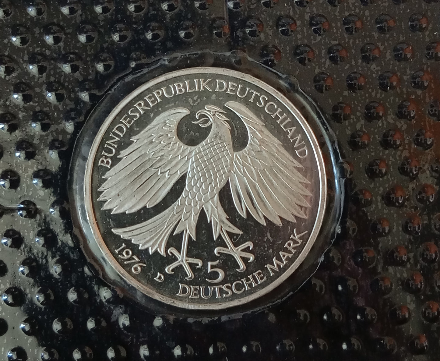 300TH ANNIVERSARY OF DEATH GRIMMELSHAUSEN, series 5 DM silver coin, 1976