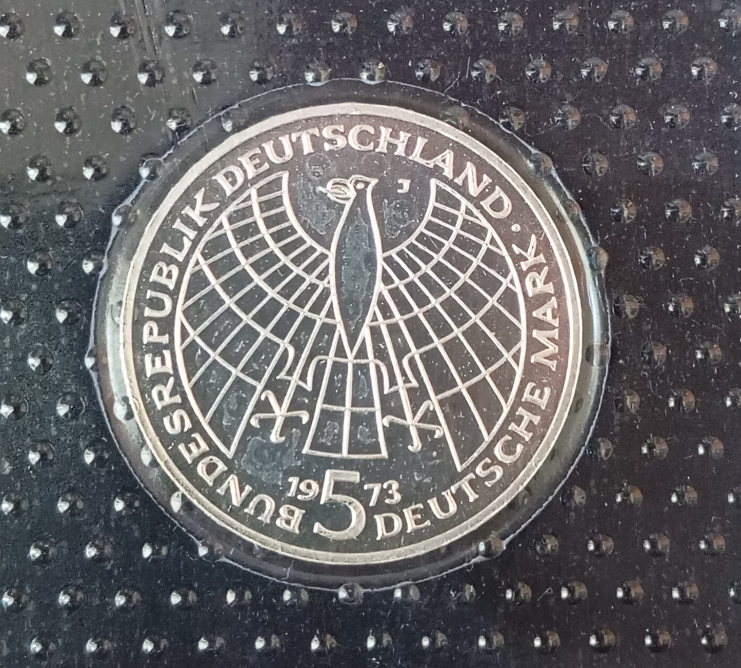 500TH BIRTHDAY OF NICHOLAS COPERNIQUE, series 5 DM silver coin, 1973