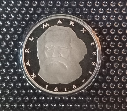 100. TODESTAG VON KARL MARX", Serie 5 DM Silbermünze Spiegelglanz, 1982