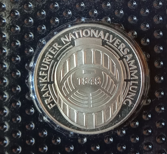 125th ANNIVERSARY OF THE FRANKFURT NATIONAL ASSEMBLY, series 5 DM silver coin, 1973