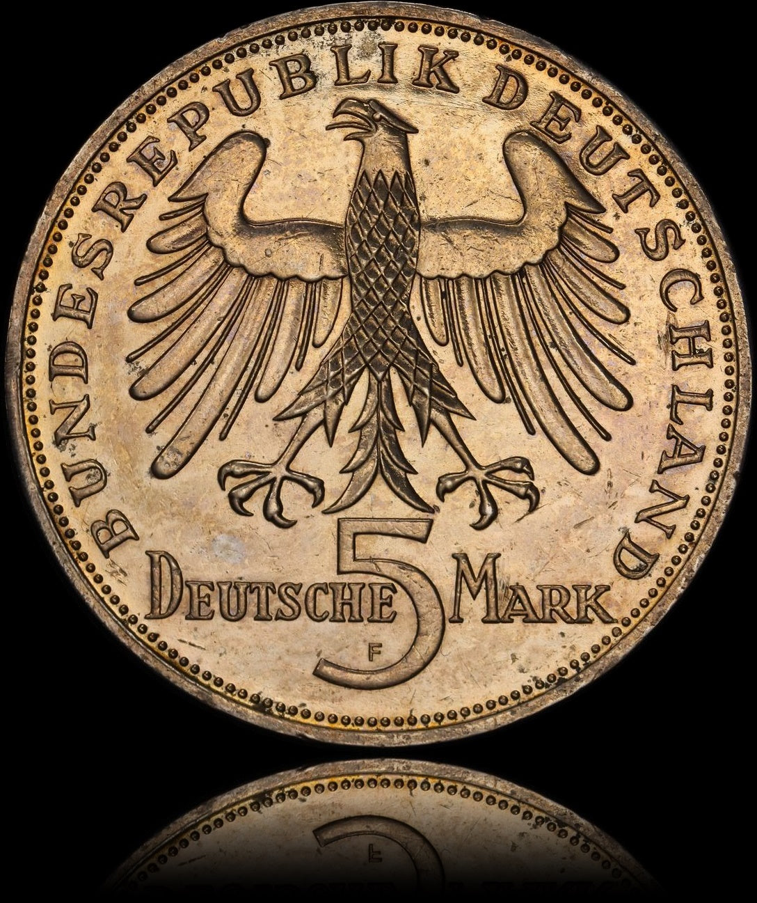 150. TODESTAG VON FRIEDRICH VON SCHILLER, Serie 5 DM Silbermünze NGC UNC DETAILS, 1955