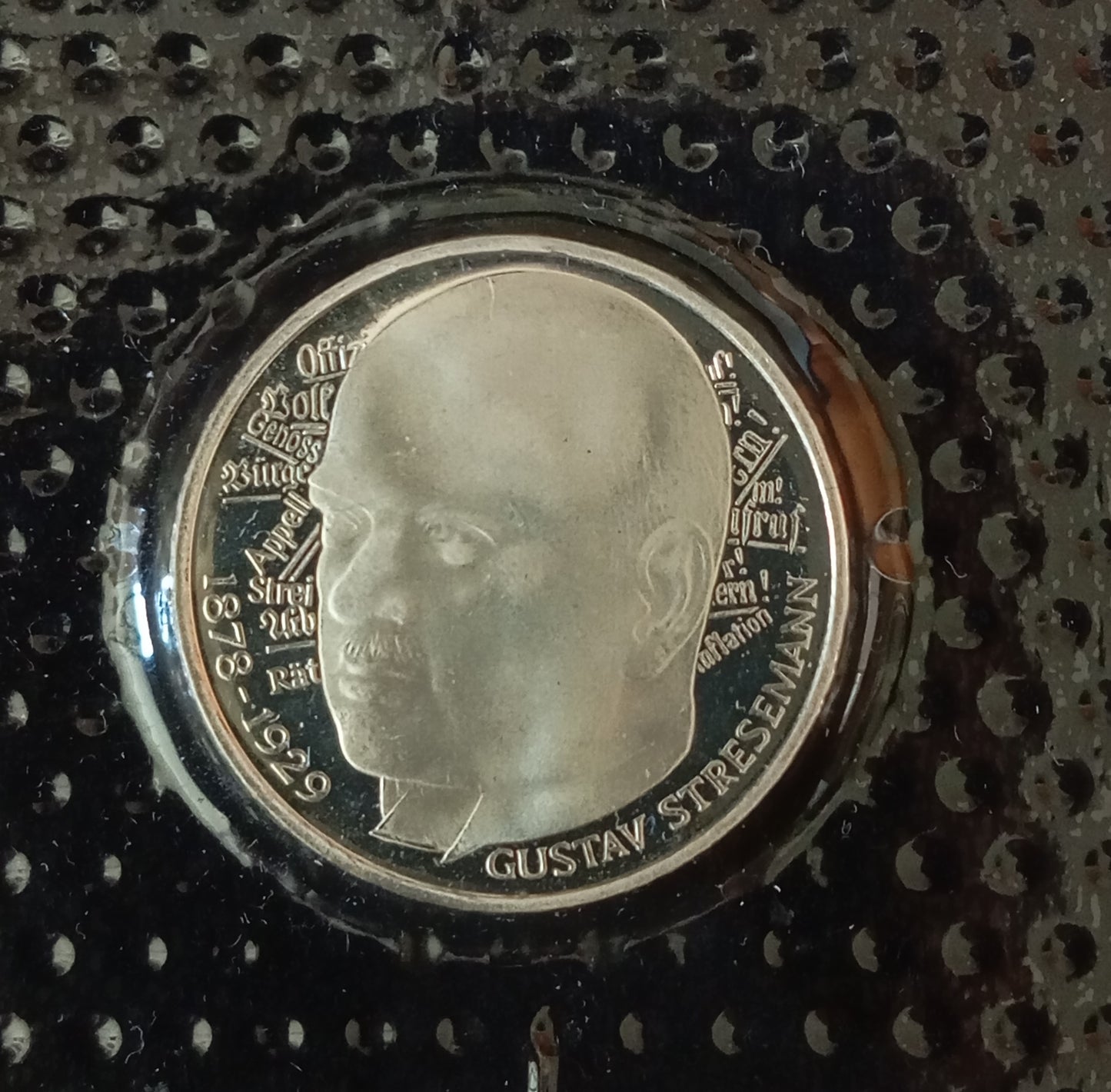 100TH BIRTHDAY OF GUSTAV STRESEMANN, series 5 DM silver coin, 1978