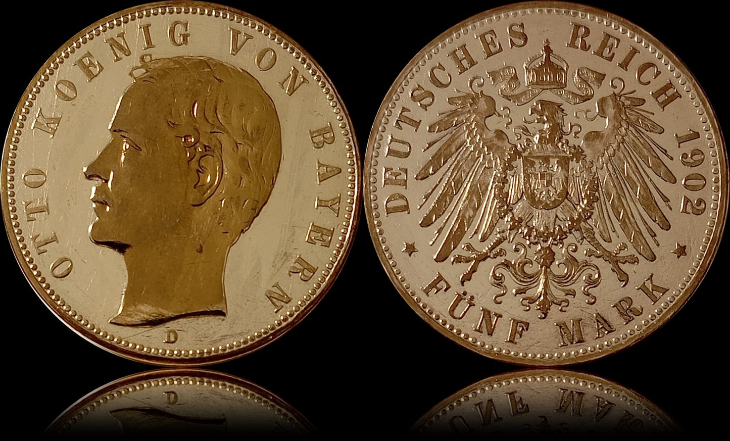 5 Mark Bayern 1902 D Silber, König Otto, Deutsches Kaiserreich, Jaeger-Nr. 46