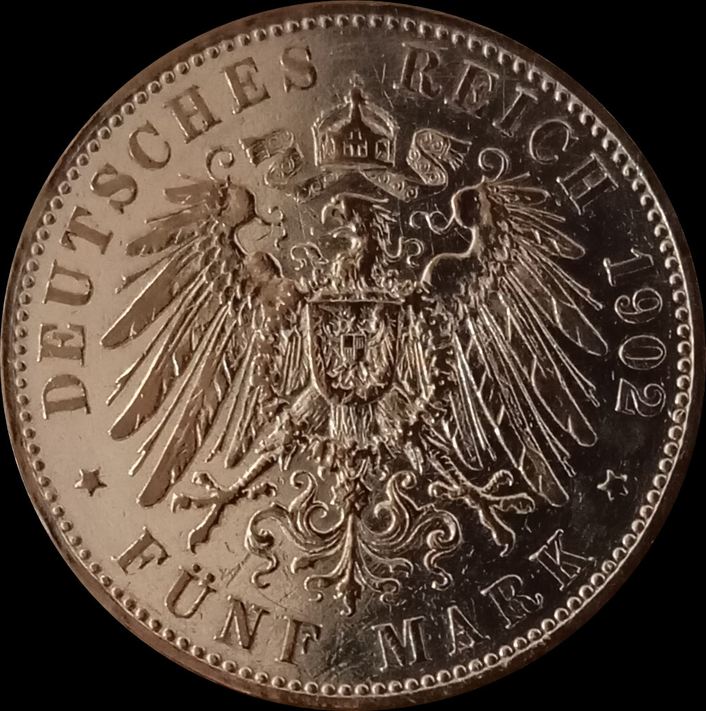 5 Mark Bayern 1902 D Silber, König Otto, Deutsches Kaiserreich, Jaeger-Nr. 46