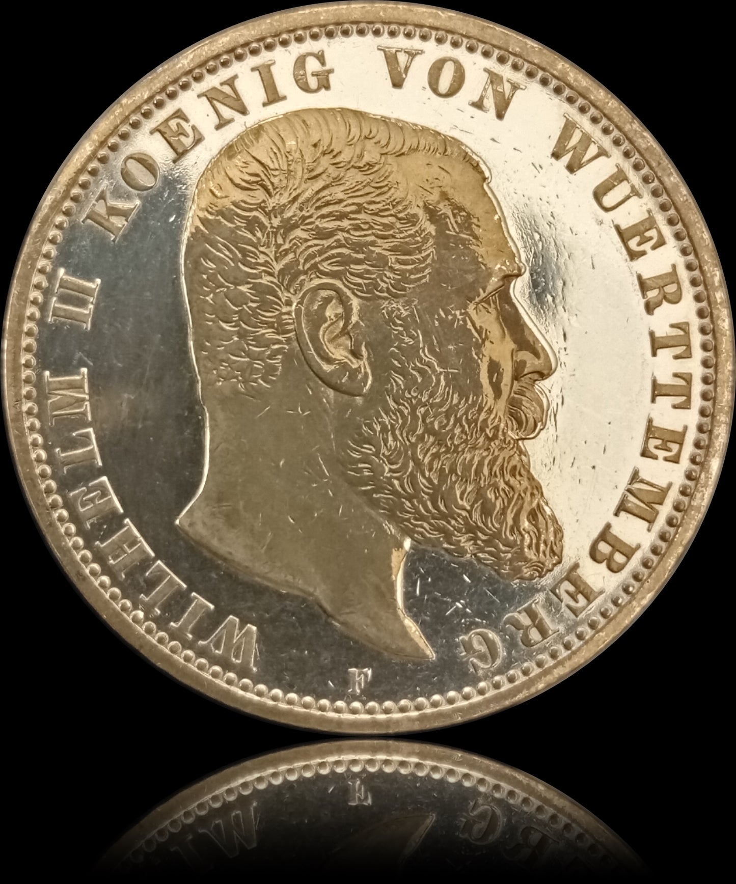 5 Mark Württemberg 1902 F Silber, Kaiser Wilhelm II. Deutsches Kaiserreich, Jaeger-Nr. 176