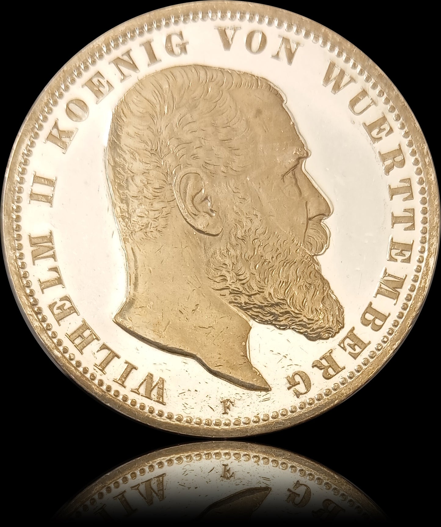 5 Mark Württemberg 1902 F Silber, Kaiser Wilhelm II. Deutsches Kaiserreich, Jaeger-Nr. 176