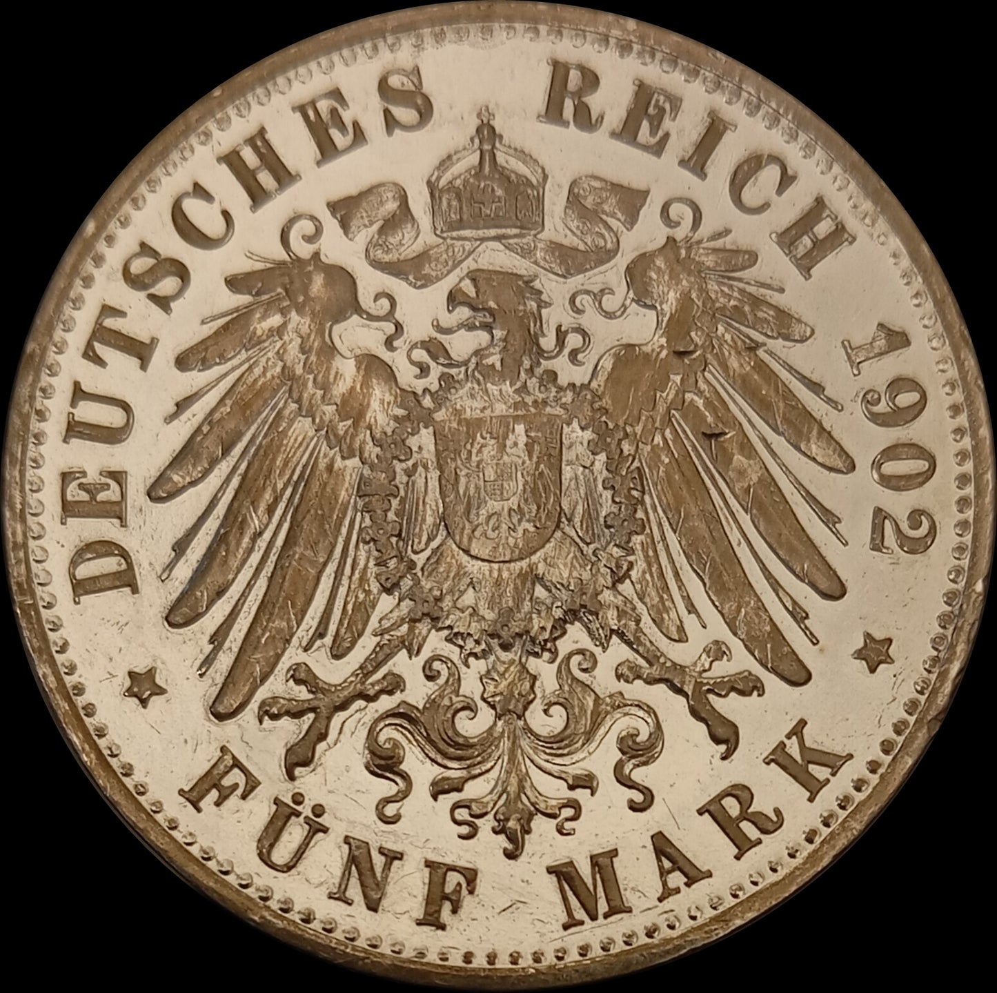 5 Mark Württemberg 1902 F Silber, Kaiser Wilhelm II. Deutsches Kaiserreich, Jaeger-Nr. 176