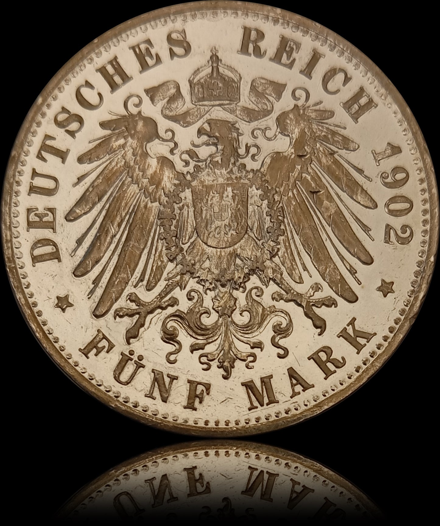 5 Mark Württemberg 1902 F Silber, Kaiser Wilhelm II. Deutsches Kaiserreich, Jaeger-Nr. 176