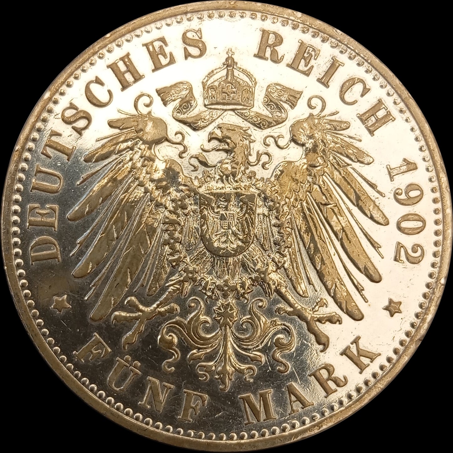 5 Mark Württemberg 1902 F Silber, Kaiser Wilhelm II. Deutsches Kaiserreich, Jaeger-Nr. 176