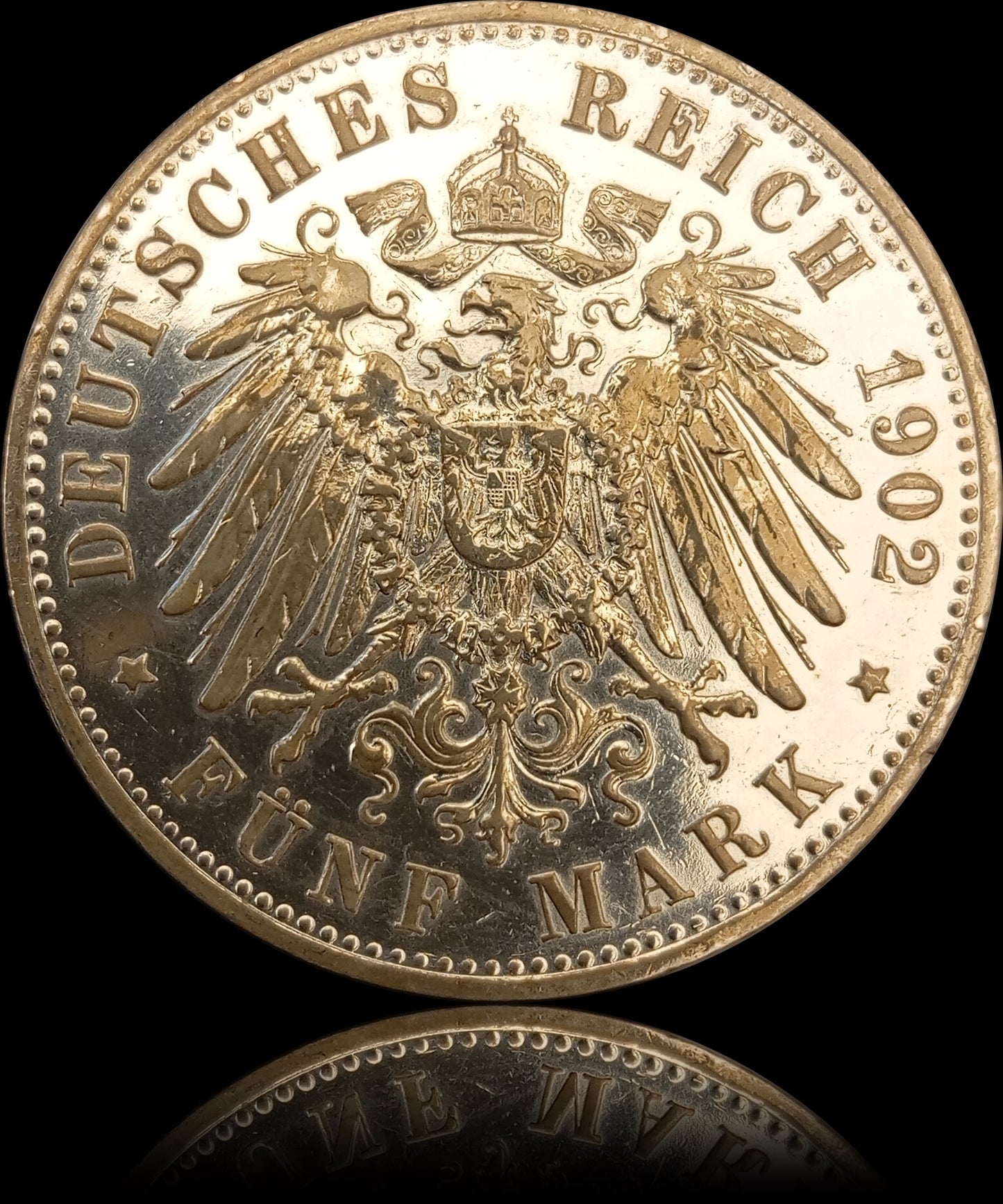 5 Mark Württemberg 1902 F Silber, Kaiser Wilhelm II. Deutsches Kaiserreich, Jaeger-Nr. 176