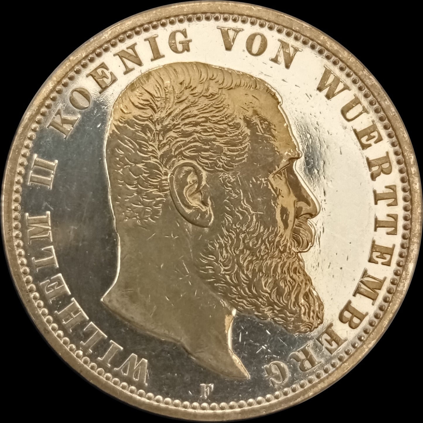 5 Mark Württemberg 1902 F Silber, Kaiser Wilhelm II. Deutsches Kaiserreich, Jaeger-Nr. 176