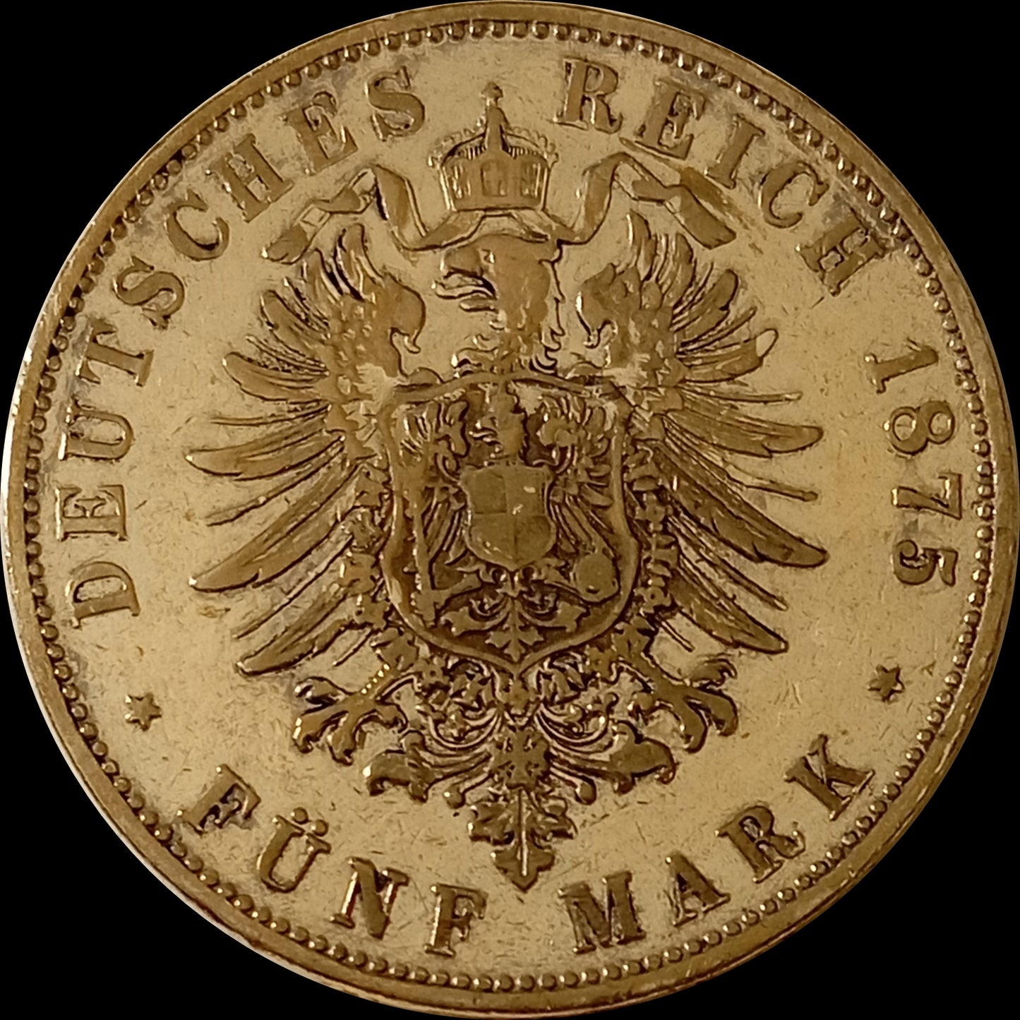 5 Mark Bayern 1875 D Silber, König Ludwig II, Deutsches Kaiserreich, Jaeger-Nr. 42