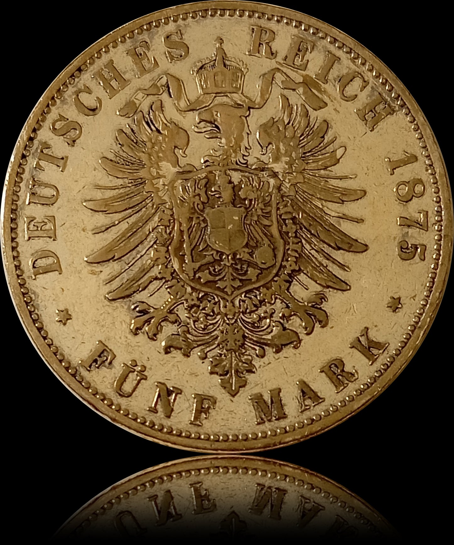 5 Mark Bayern 1875 D Silber, König Ludwig II, Deutsches Kaiserreich, Jaeger-Nr. 42