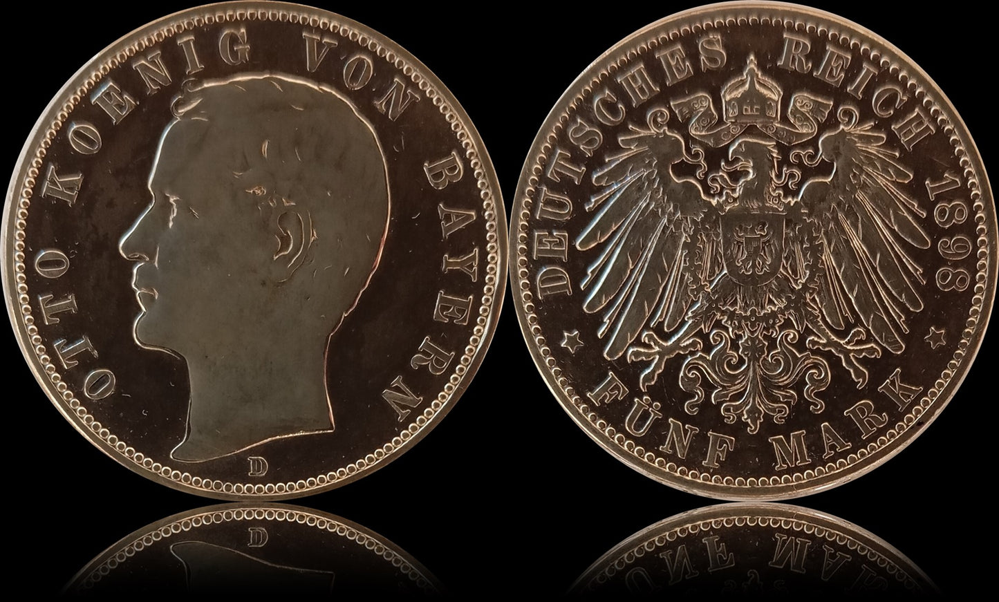 5 Mark Bayern 1898 D Silber, König Otto, Deutsches Kaiserreich, Jaeger-Nr. 46