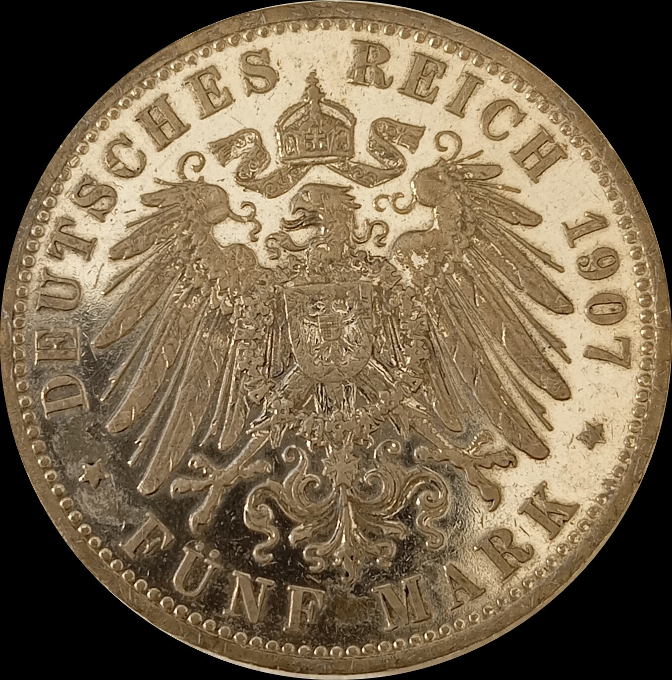 5 Mark Bayern 1907 D Silber, König Otto, Deutsches Kaiserreich, Jaeger-Nr. 46