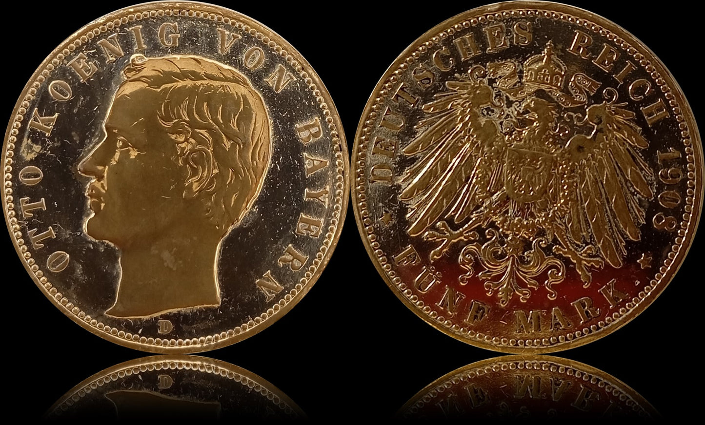 5 Mark Bayern 1908 D Silber, König Otto, Deutsches Kaiserreich, Jaeger-Nr. 46