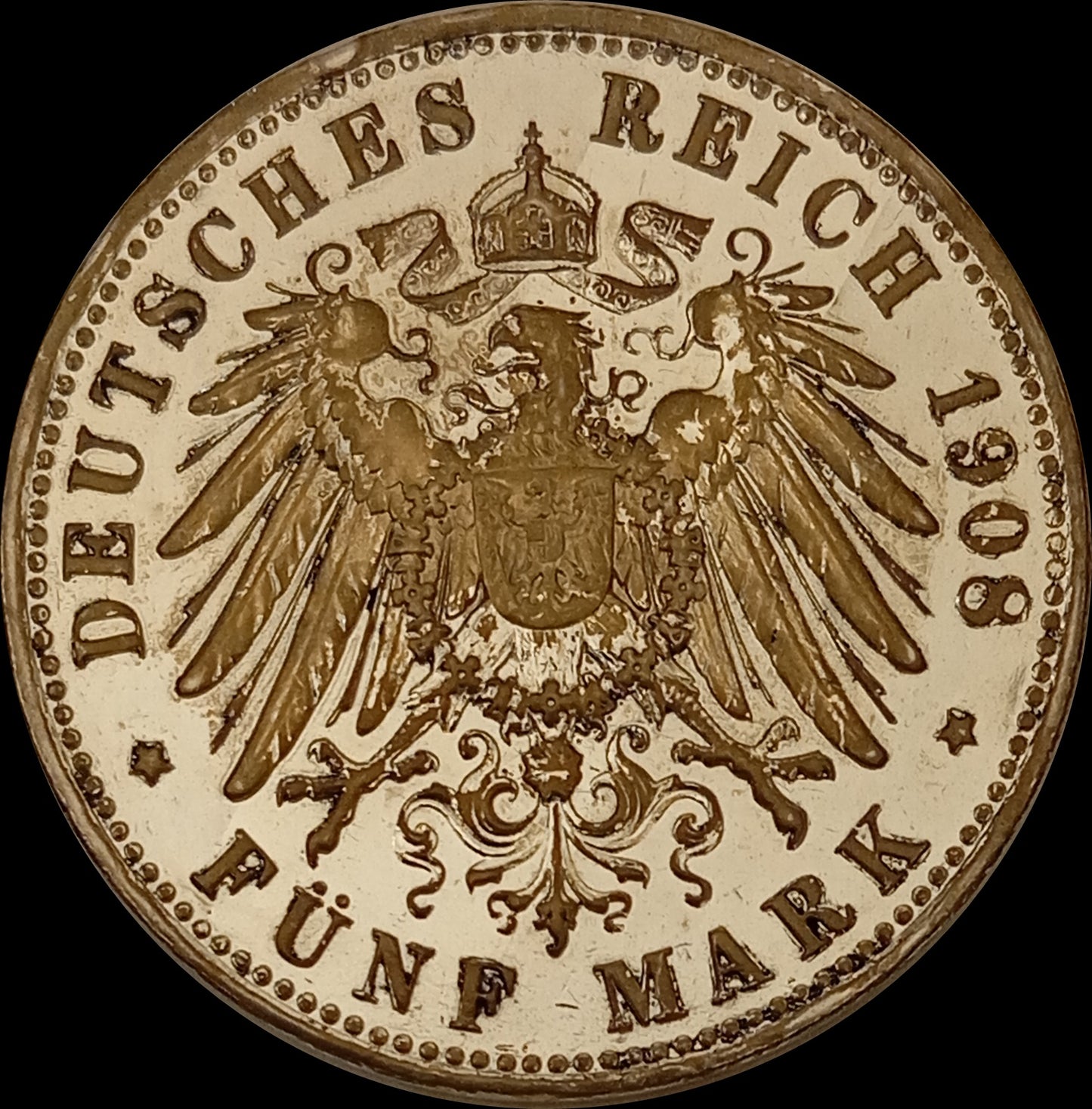 5 Mark Bayern 1908 D Silber, König Otto, Deutsches Kaiserreich, Jaeger-Nr. 46