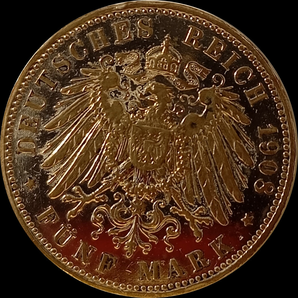 5 Mark Bayern 1908 D Silber, König Otto, Deutsches Kaiserreich, Jaeger-Nr. 46